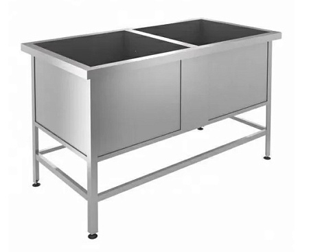 Ванна котломоечная двухсекционная ВК 2/8 нерж. 1650х850х870мм Hessen