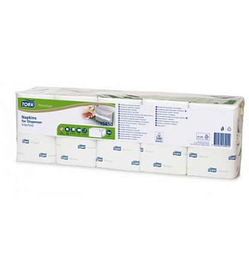 N4 Салфетки диспенсерные Premiuml 2-сл. (21,6*16,5) 200 л. (5 пач/спайка) 15850