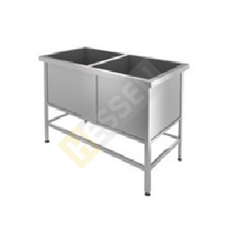 Ванна котломоечная двухсекционная ВК 2/8 нерж. 1650х850х870мм Hessen