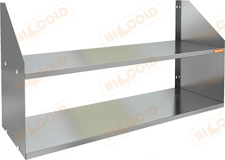 Полка настенная сплошная двойная НПД-12/3 1200х300х600мм Hicold