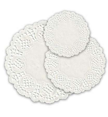 Салфетки ажурные 16см 250шт белые круглые 